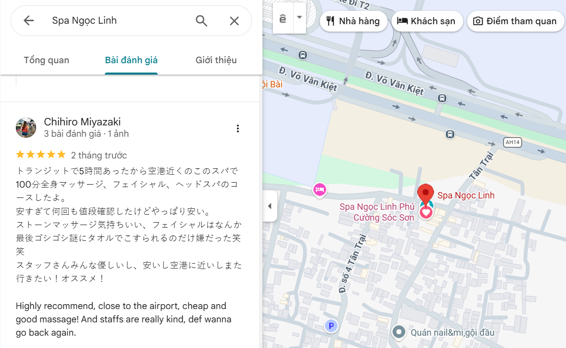 Massage near Noi Bai airport review